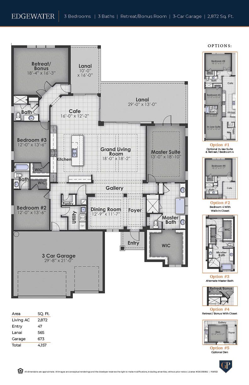 The Edgewater floor plan drawing