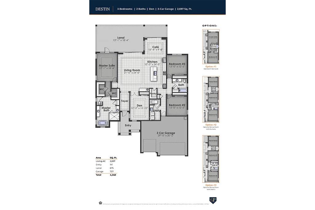The Destin floor plan drawing