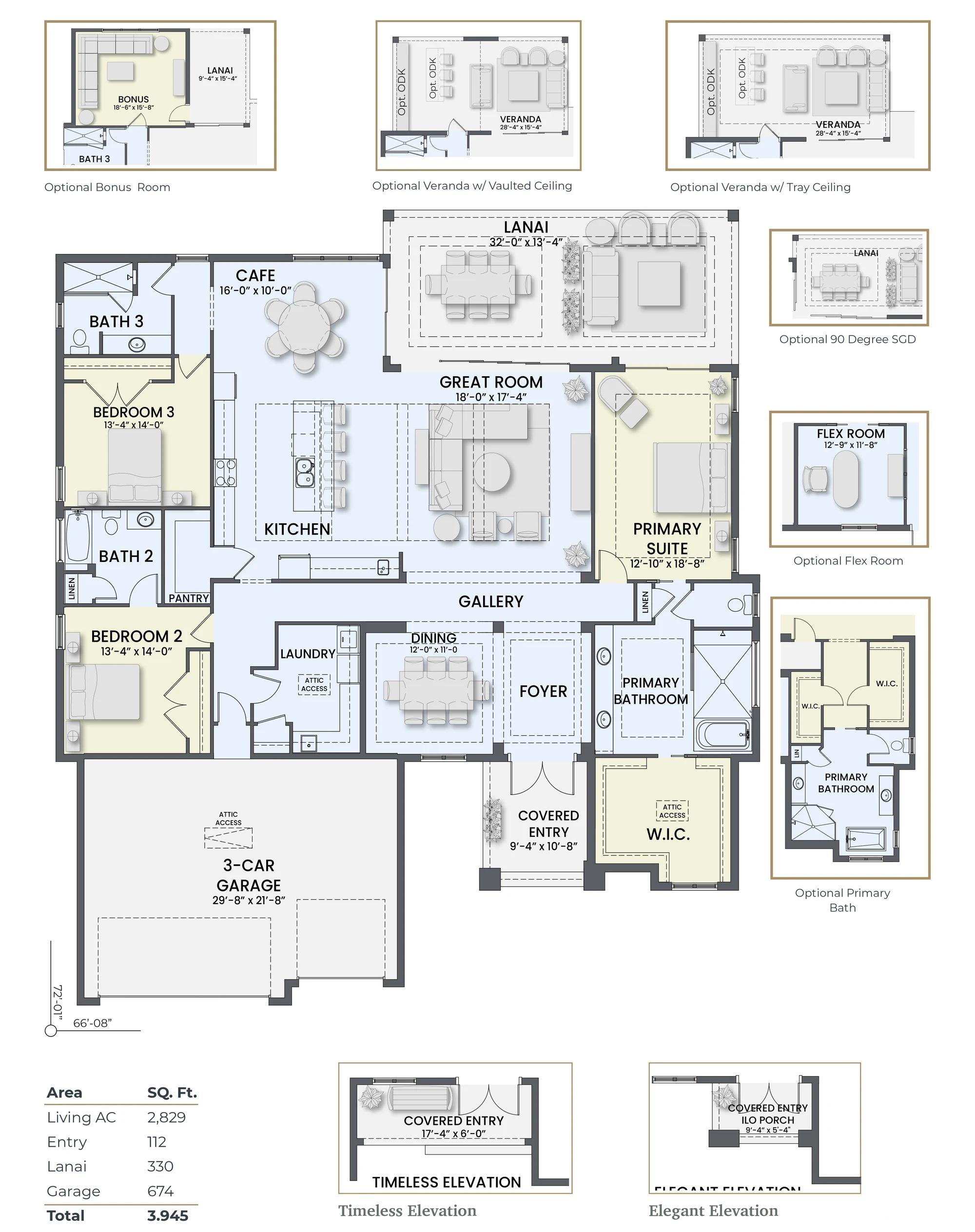 The Pelican Bay floor plan drawing