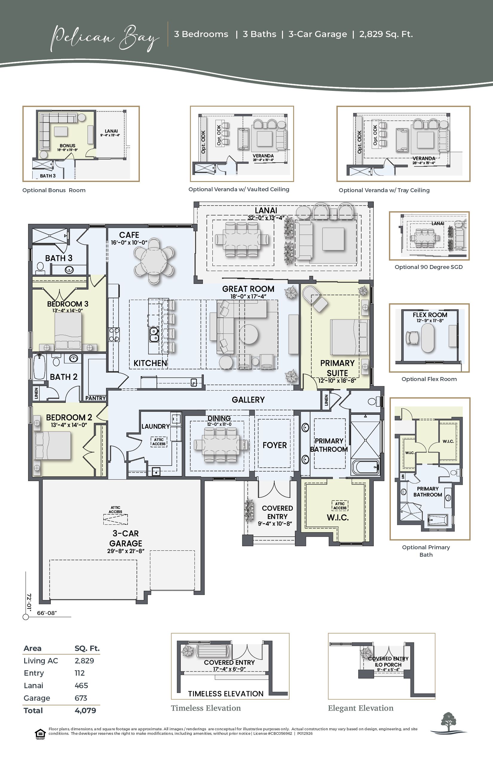 The Pelican Bay floor plan drawing