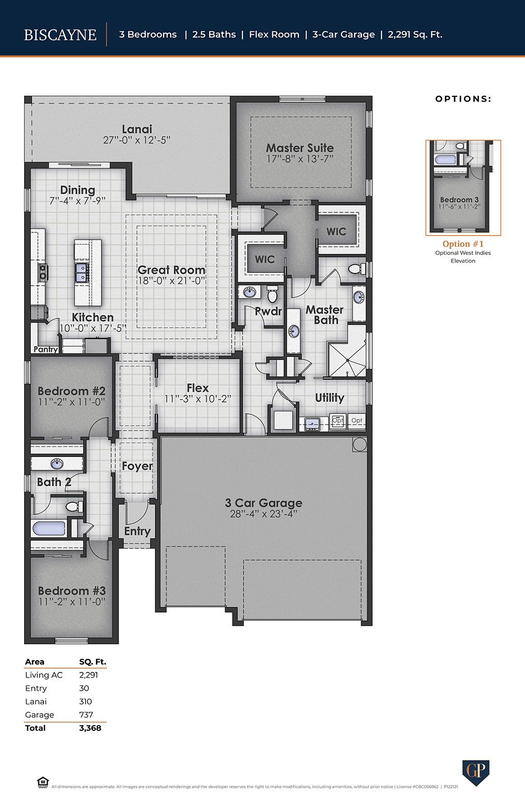 The Biscayne floor plan drawing