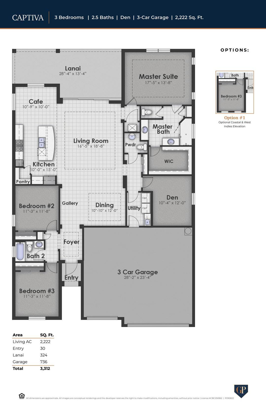 The Captiva floor plan drawing