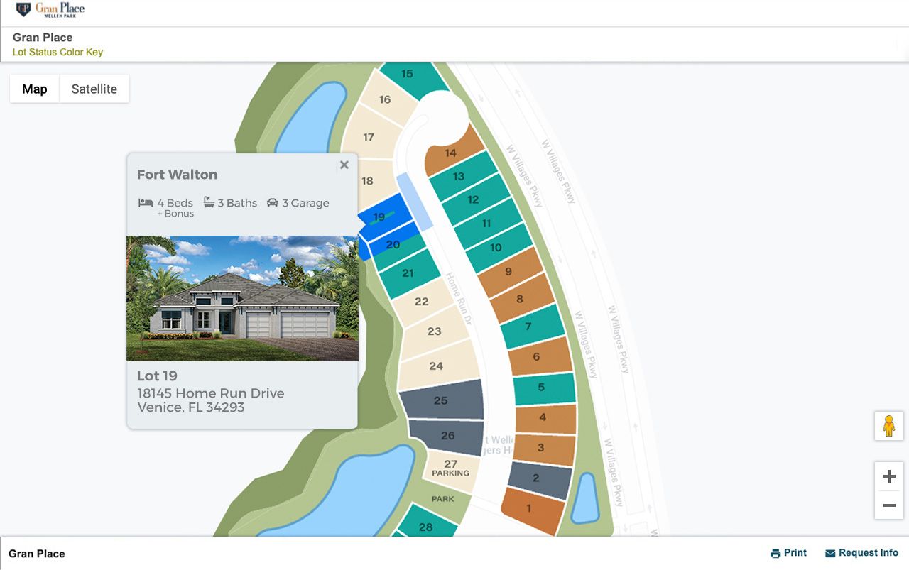Gran Place at Wellen Park community site map