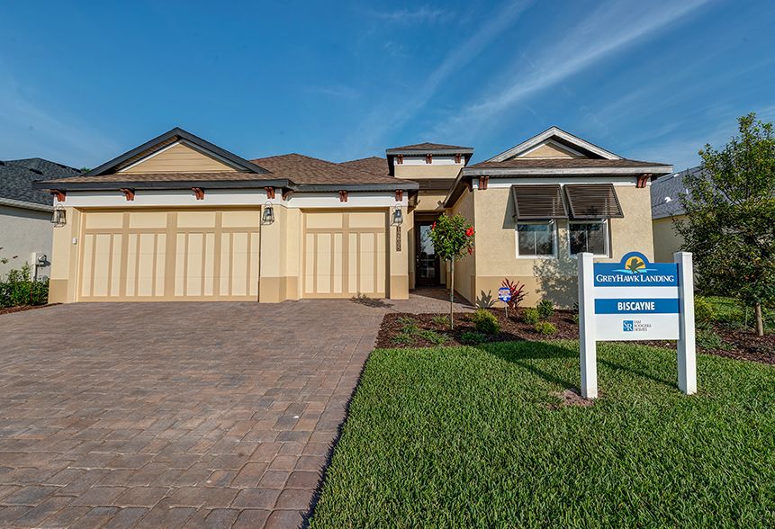 Biscayne model home exterior at GreyHawk Landing