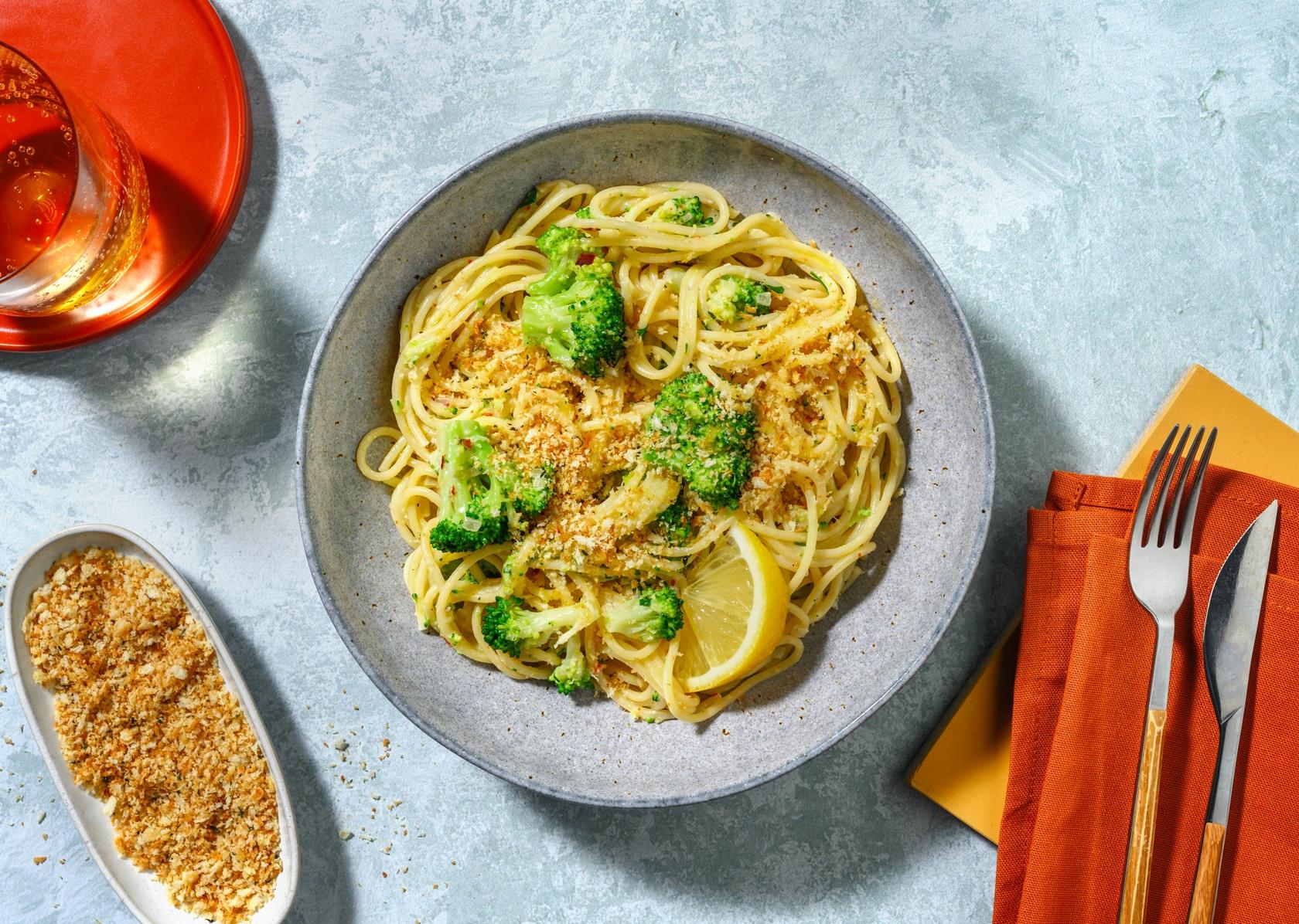 Spaghetti al Limone! Zitronige Pasta mit Brokkoli