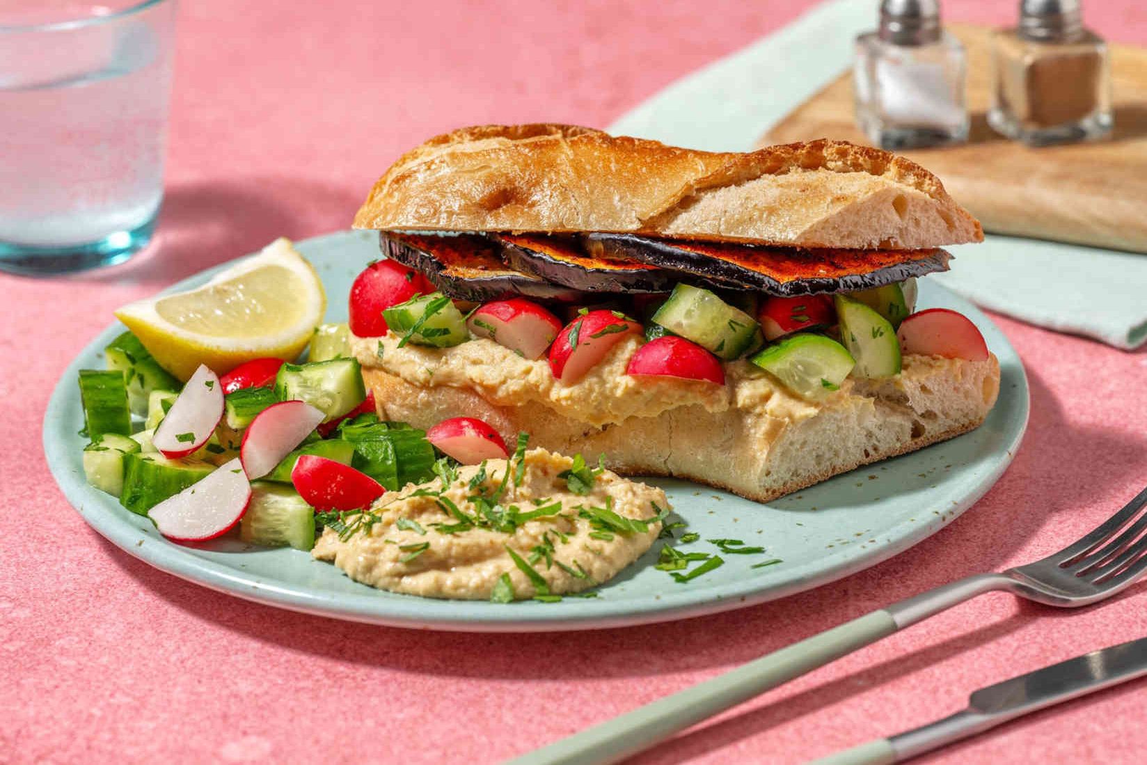 Vegan Sabich! Harissa-Auberginen-Sandwich