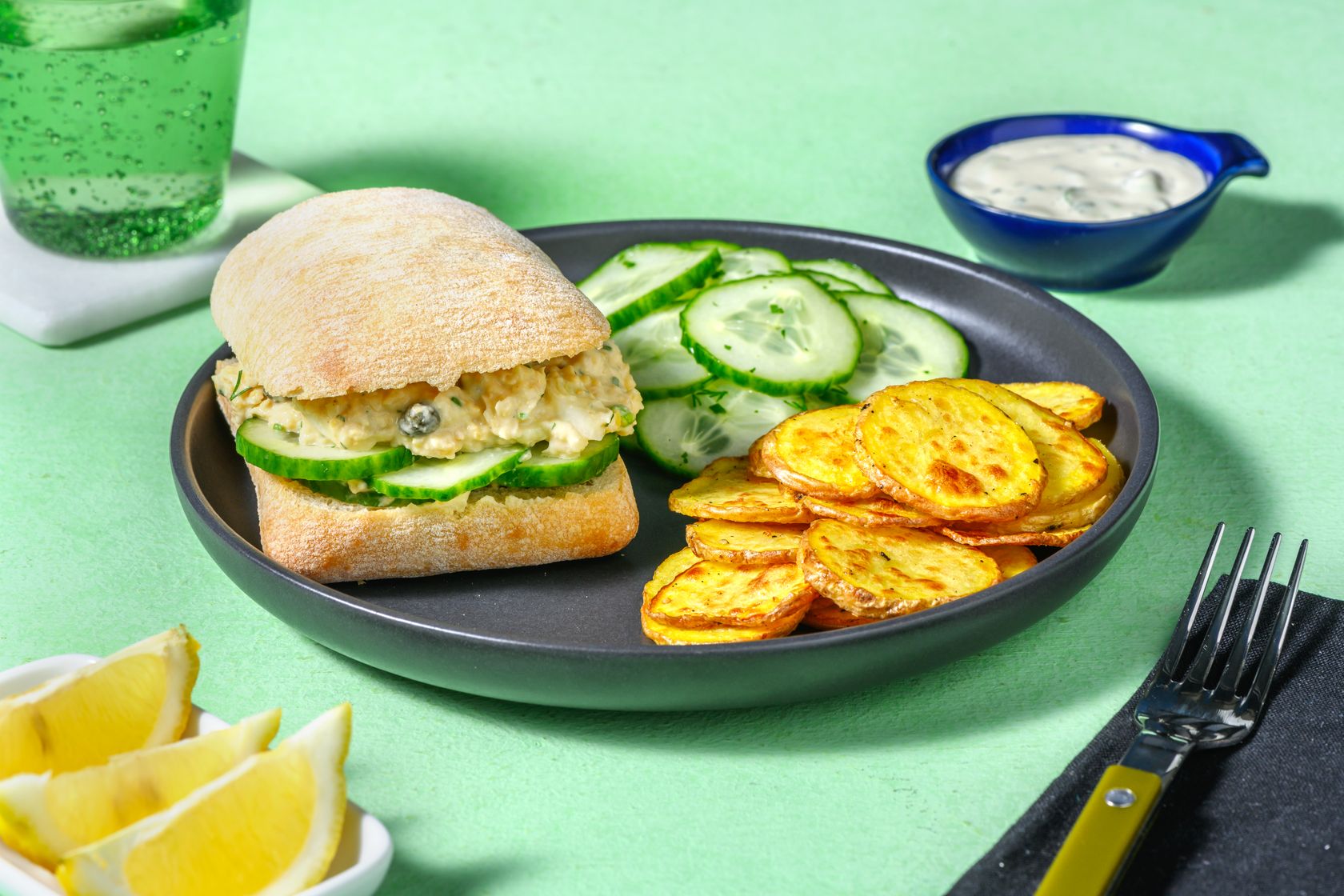 Vegan Tuna Sandwich mit Kapern & Kichererbsen