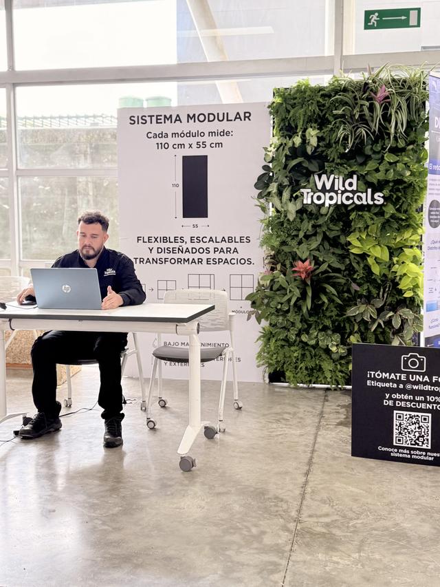 Modular living wall installation by Wild Tropicals at the International Congress of Sustainable Cities in Costa Rica.