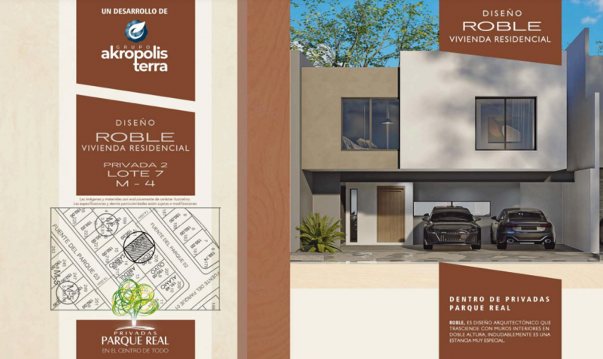 Fachada residencial de dos niveles en gris y blanco con cochera techada para dos autos