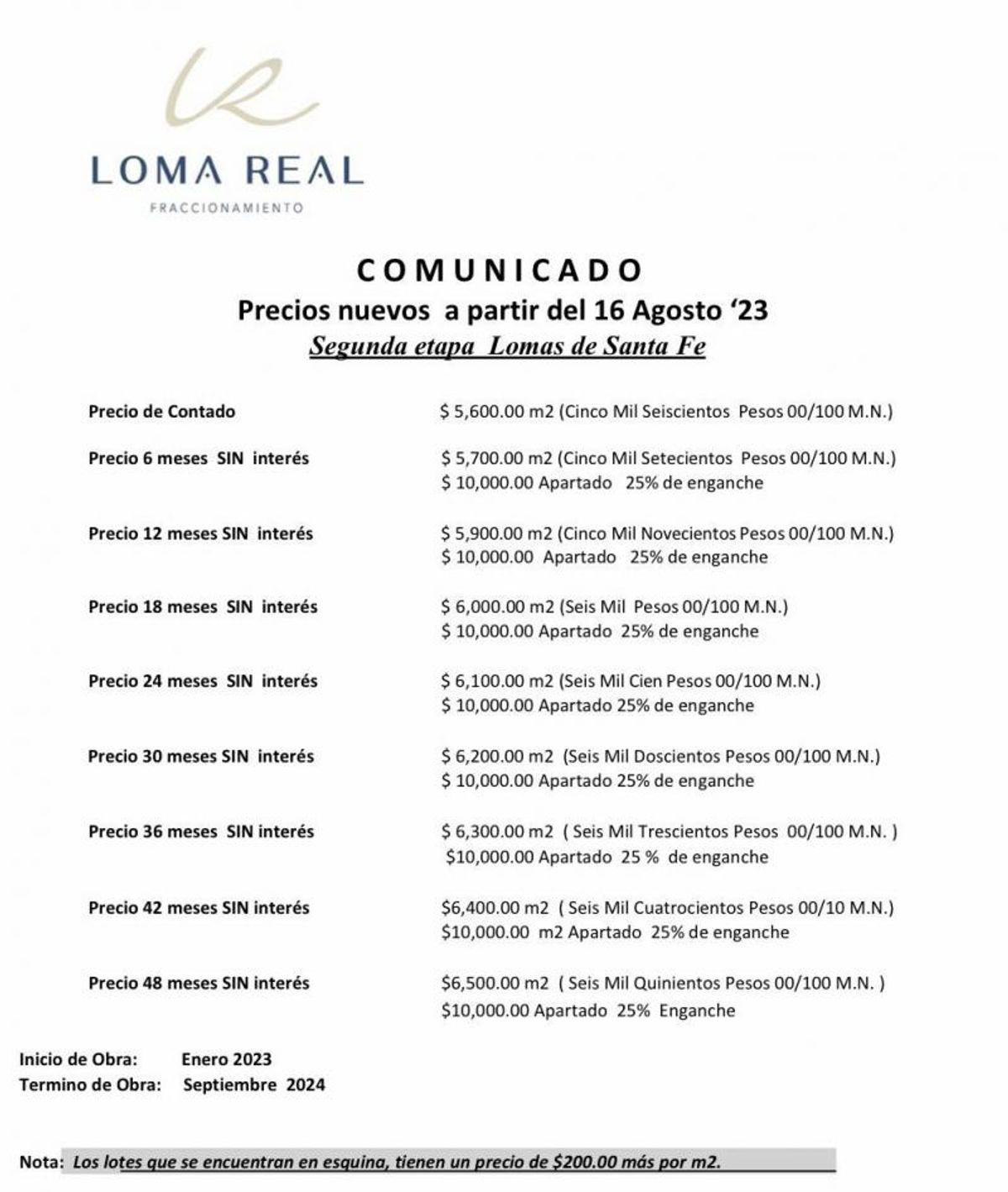 Fotografía de TERRENOS EN VENTA EN LOMA REAL TERRENOS DE 144M2 8 FRENTE X 18 FONDO