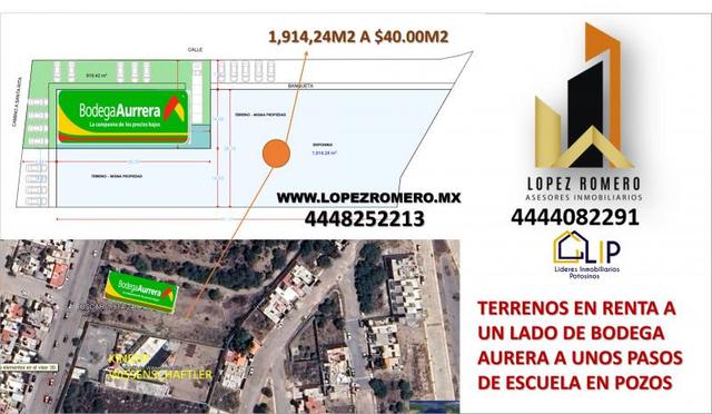 Fotografía de TERRENO EN RENTA A UN LADO DE BODEGA  AURERA EN POZOS