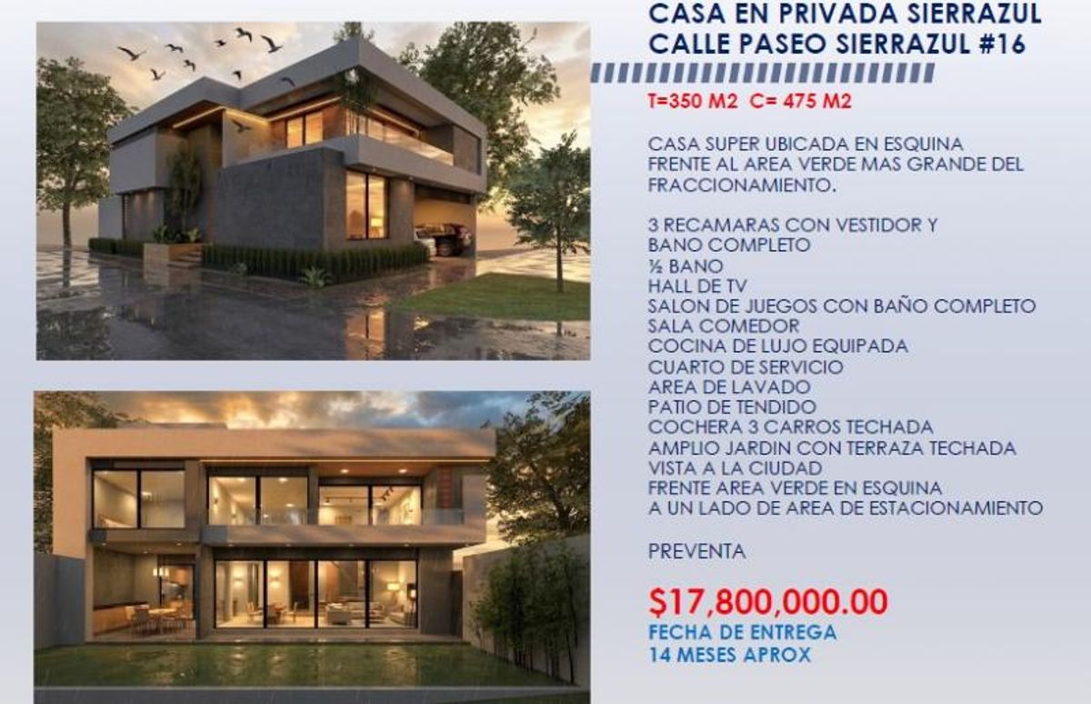 Fotografía de EXCELENTE CASA EN PRIVADA SIERRA AZUL FRENTE AREA VERDE