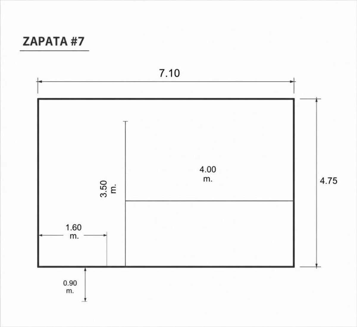 Esquema arquitectónico de distribución de espacios con acotaciones en metros para local comercial