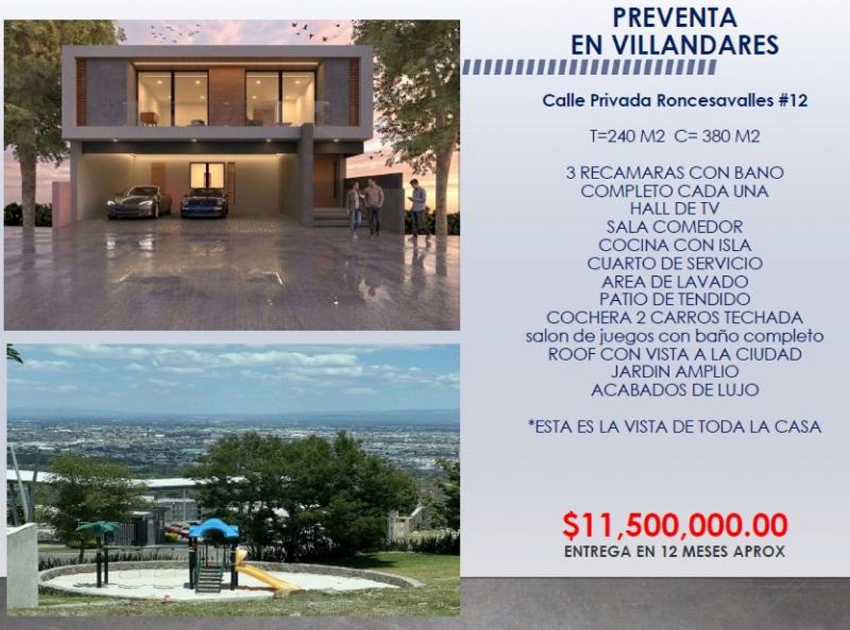 Casa moderna de dos niveles con cochera techada y vista panorámica hacia la ciudad