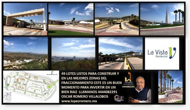 Collage con plano de fraccionamiento, calles pavimentadas, pórtico de acceso, palmeras y vistas panorámicas