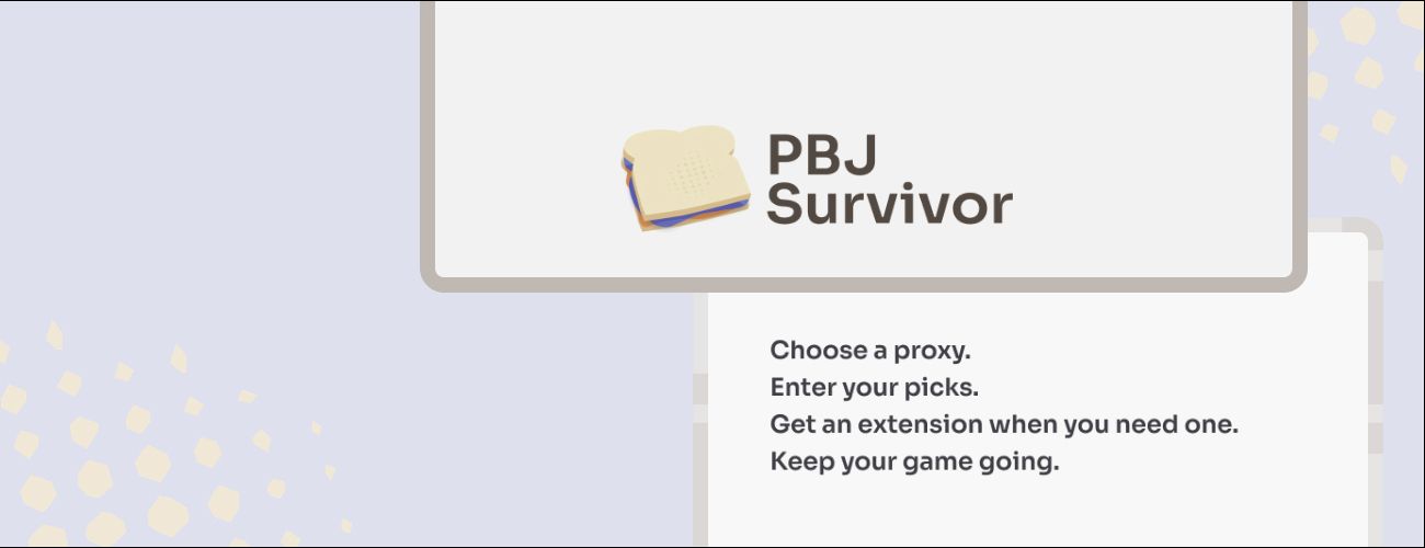 A new way to line up survivor entries: PBJ Survivor