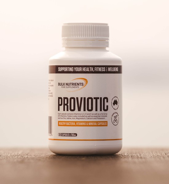 Bulk Nutrients' Proviotic Capsules offer 25% of the recommended intake of vitamins and minerals plus over 5 billion cfu per dose