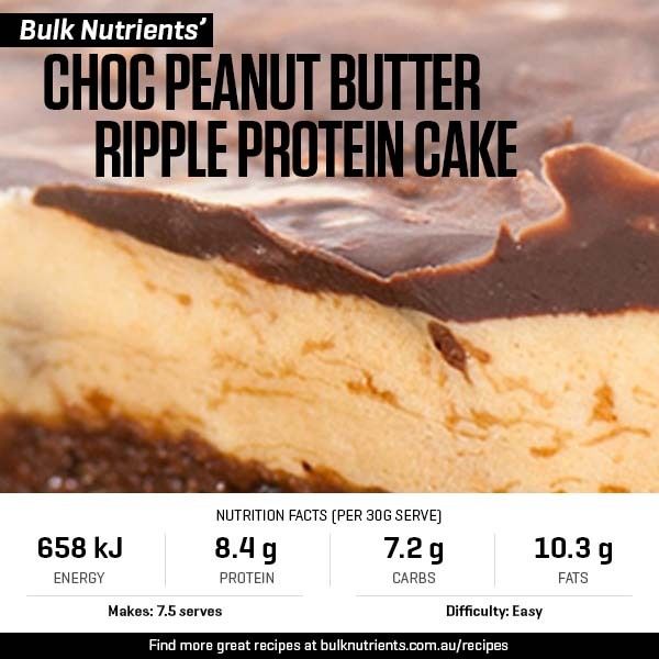 Choc Peanut Butter Ripple Protein Cake recipe from Bulk Nutrients 