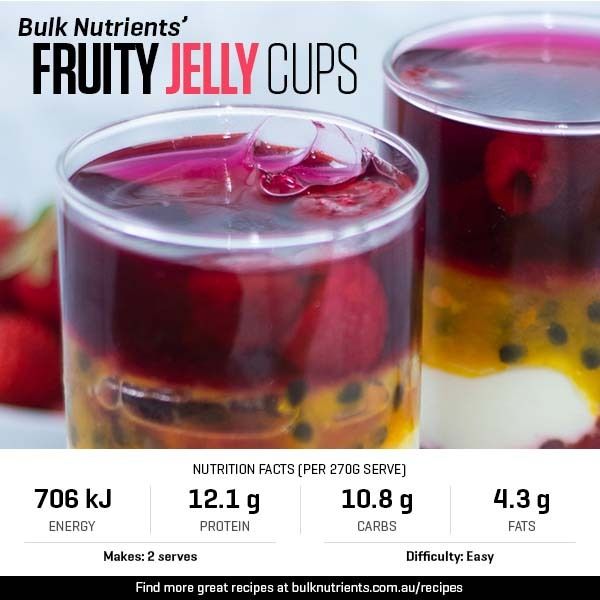 High Protein 12 Days of Christmas - Fruity Jelly Cups recipe from Bulk Nutrients
