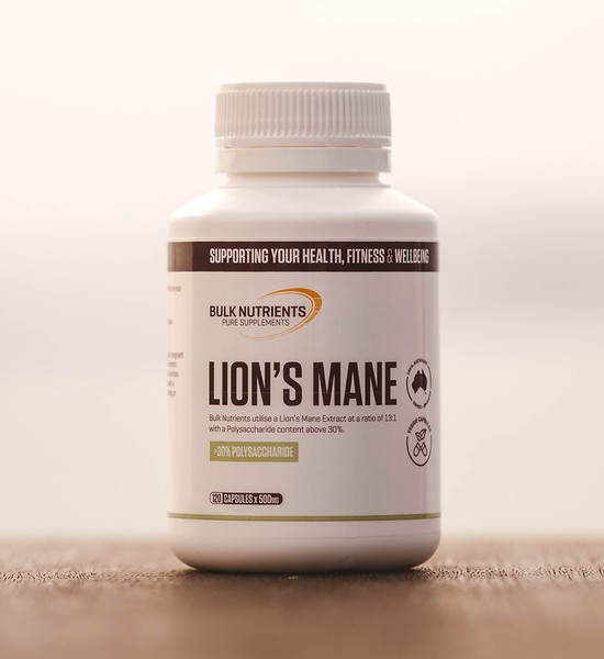 Bulk Nutrients' Lion's Mane Capsules - 13:1 Extract - 30% Polysaccharides.