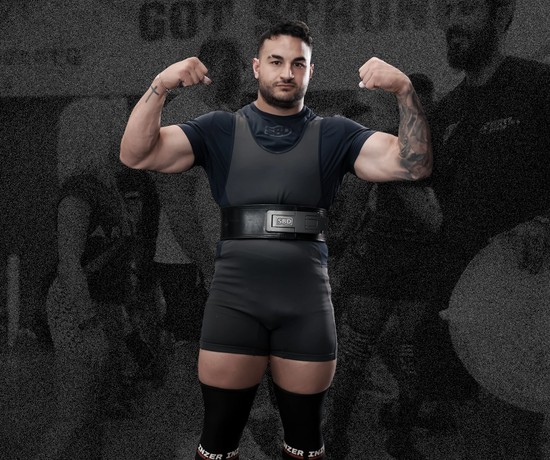 BN Ambassador Jason Stoupas with weightlifting belt