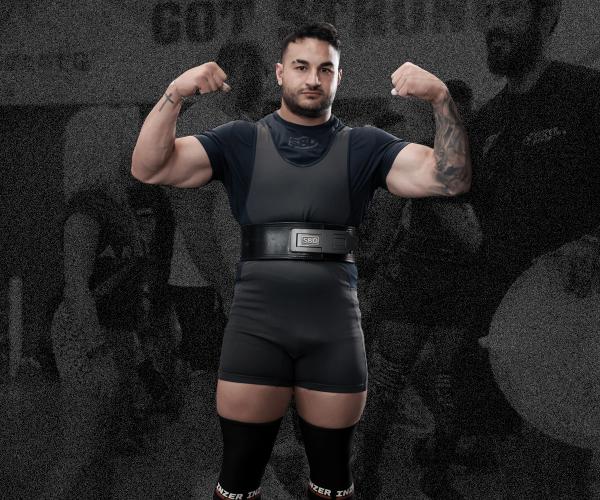 BN Ambassador Jason Stoupas with weightlifting belt