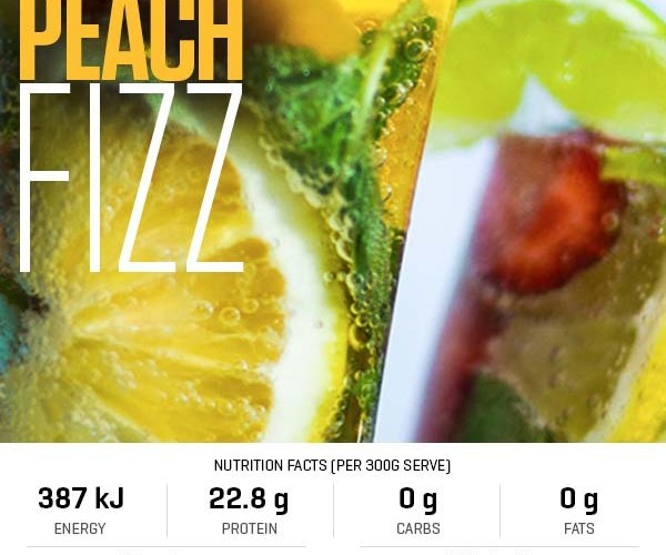High Protein 12 Days of Christmas - Peach Fizz recipe from Bulk Nutrients