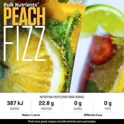 High Protein 12 Days of Christmas - Peach Fizz recipe from Bulk Nutrients