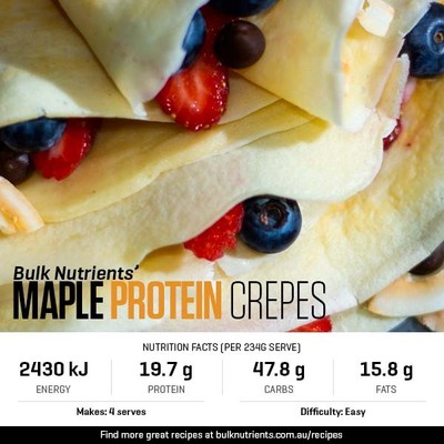 12 Days of Christmas - Maple Protein Crepes recipe from Bulk Nutrients