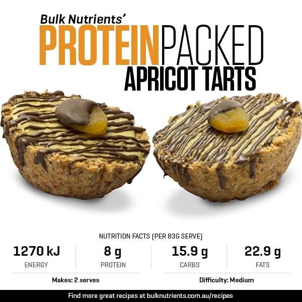 Protein-packed Apricot Tarts recipe from Bulk Nutrients 