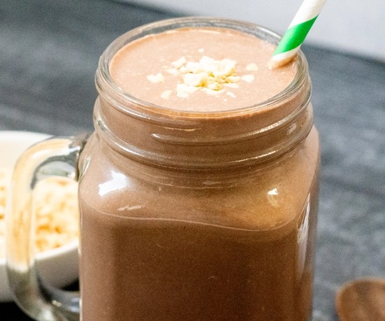 High protein Nutty Chocolate Vegan Protein Smoothie recipe from Bulk Nutrients