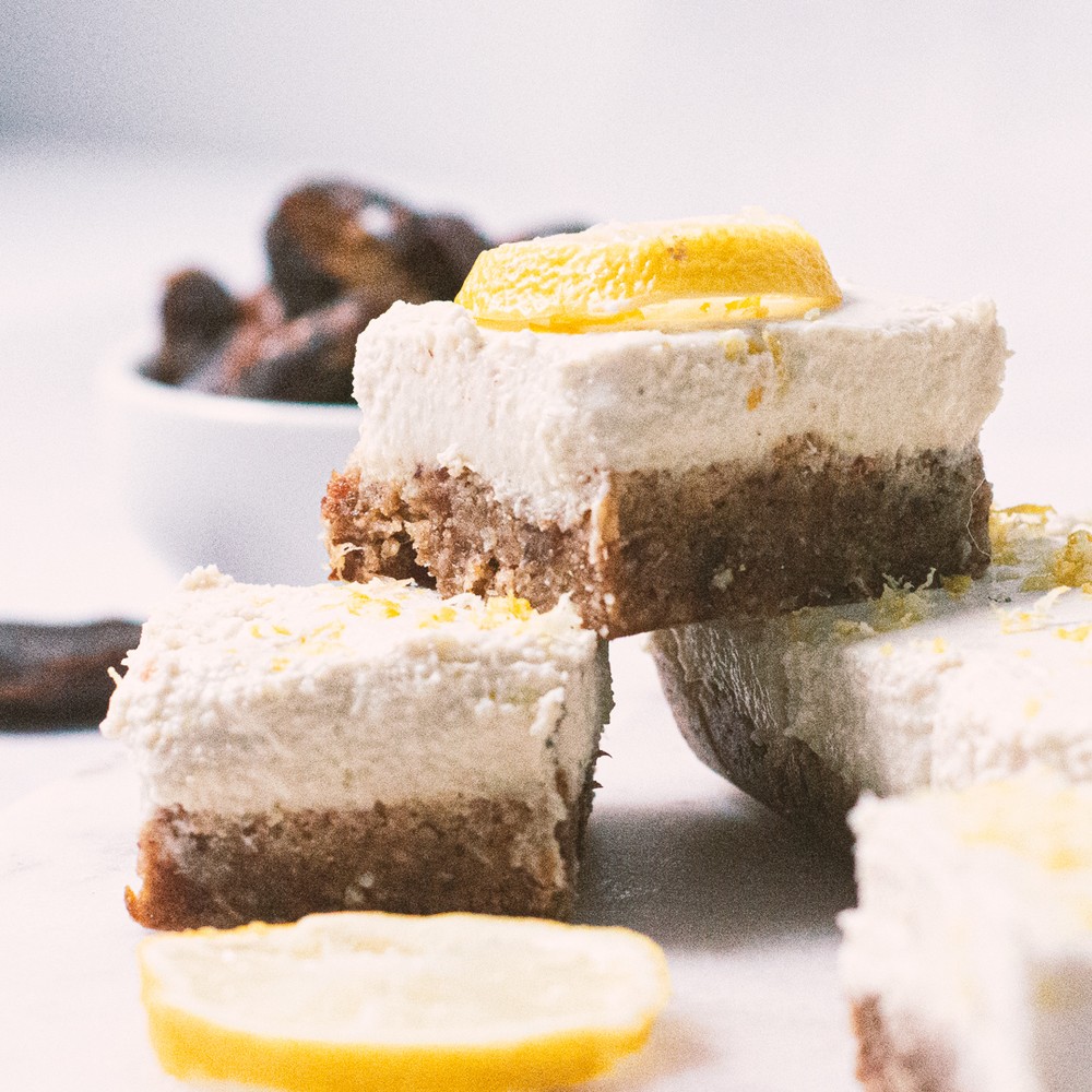 A decadent Protein Lemon Slice recipe on the Bulk Blog