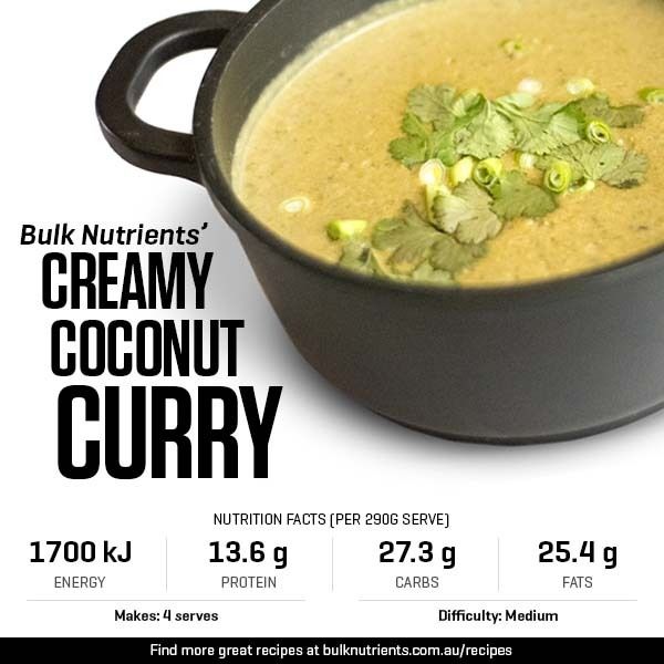 Creamy Coconut Curry recipe from Bulk Nutrients 