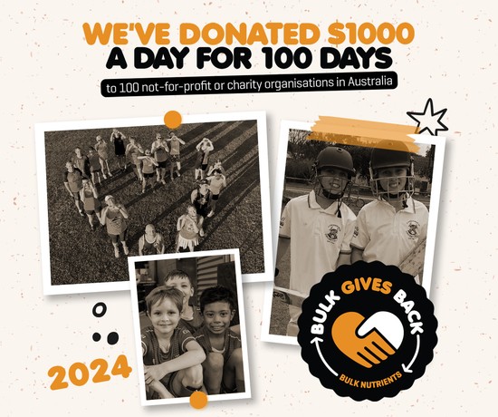 Bulk Nutrients’ Bulk Gives Back 2024 Grant Recipients