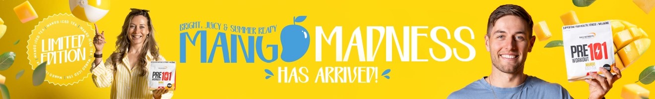 Pre Workout 101 - Limited Edition Mango Iced Tea - Bright, juice & summer ready Mango Madness has arrived.