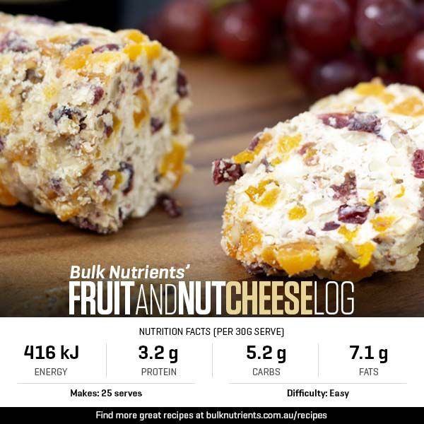 Protein Fruit and Nut Cheese Log recipe from Bulk Nutrients