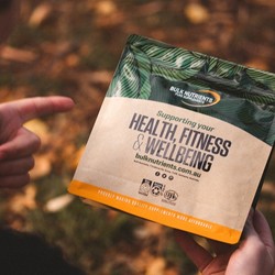 Bulk Nutrients bag with Supporting your Health, Fitness and Wellbeing