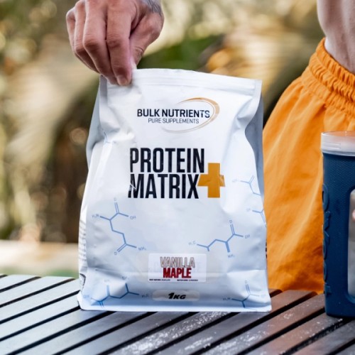 Bulk Nutrients' Protein Matrix+ is the perfect protein blend for those looking for a creamy, easily digested, and high-quality option. Vanilla Maple flavour.