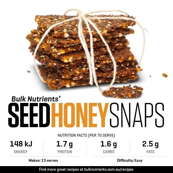 Seed Honey Snaps recipe from Bulk Nutrients