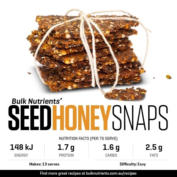 Seed Honey Snaps recipe from Bulk Nutrients 