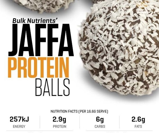 12 Days of Christmas - Jaffa Protein Balls recipe from Bulk Nutrients
