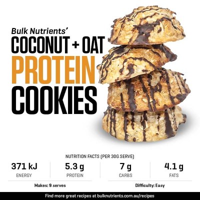 Coconut Oat Protein Cookies recipe from Bulk Nutrients