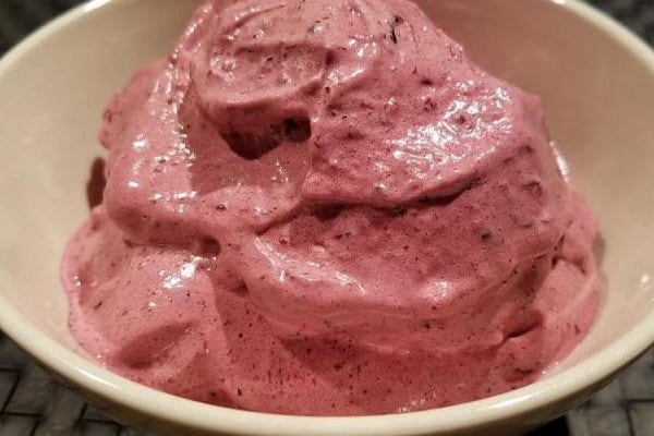 Delicious black raspberry protein fluff recipe!