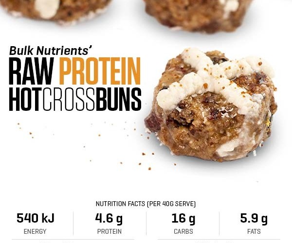 Raw Protein Hot Cross Buns recipe from Bulk Nutrients