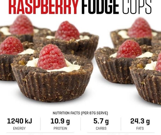 Valentine's Day Raspberry Fudge Cups recipe from Bulk Nutrients
