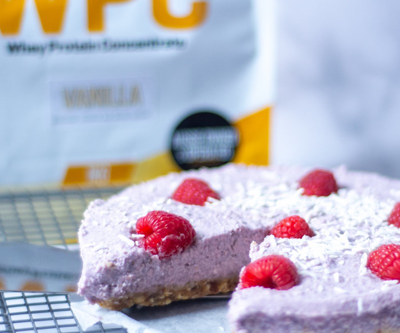 High protein No Bake Raspberry Cheesecake recipe from Bulk Nutrients