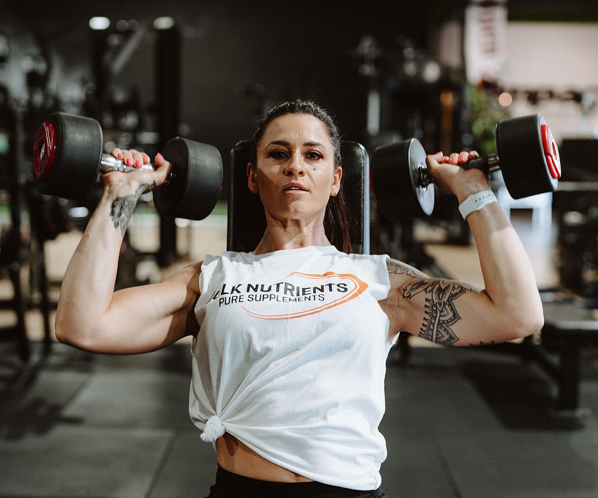 Bulk Nutrients Ambassadors Tammie Sarkozy lifting weights