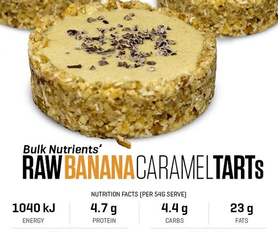 Raw Banana Caramel Tart recipe from Bulk Nutrients