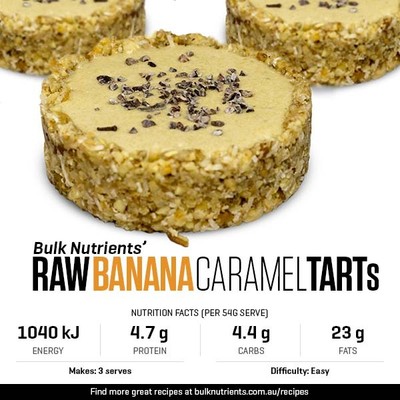 Raw Banana Caramel Tart recipe from Bulk Nutrients 