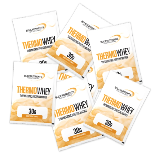 Bulk Nutrients' Thermowhey Sample Pack grab a 7 pack of mixed flavours and see which is your fave